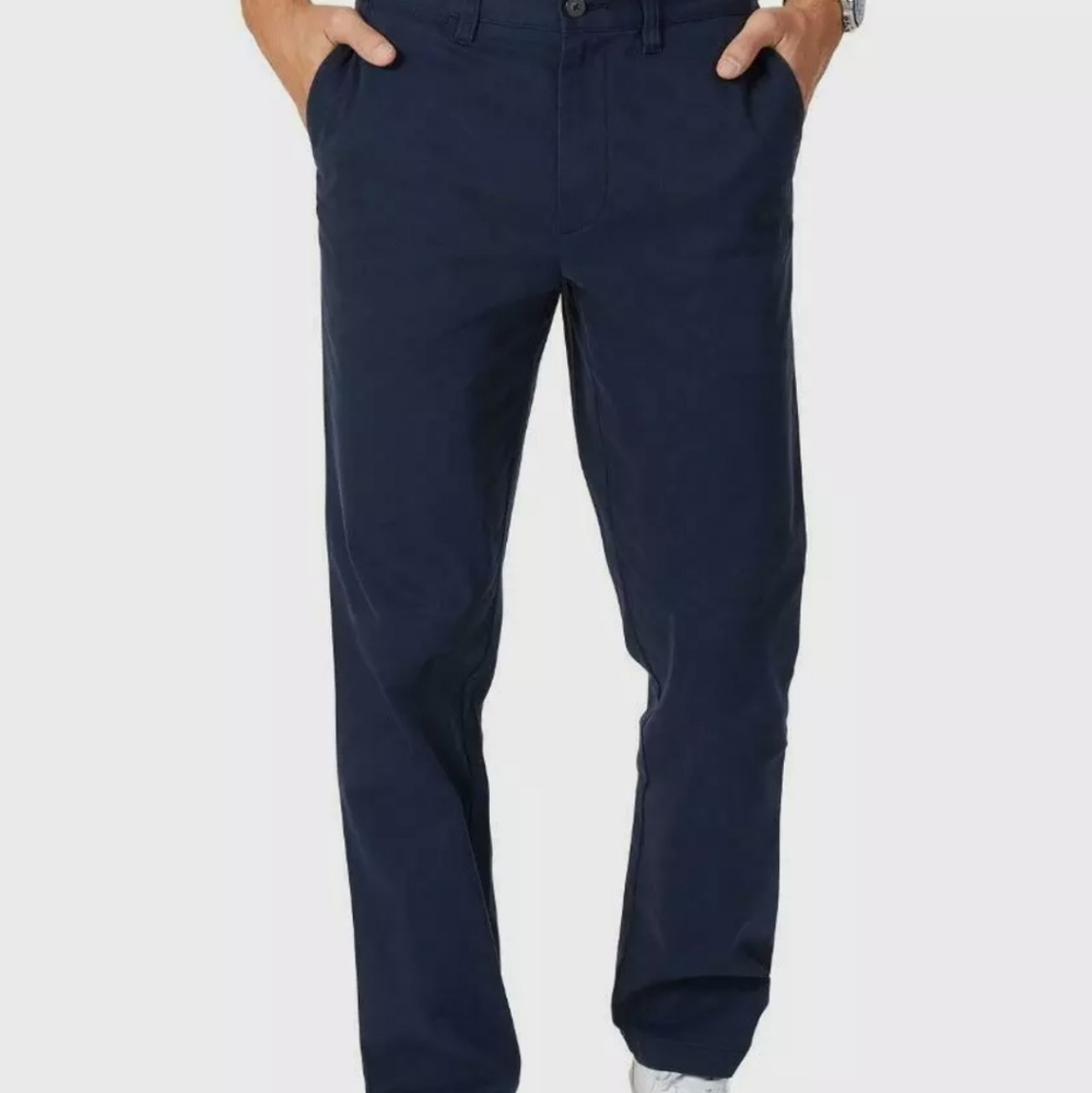 Nautica Mens Navy Khaki Chino Pants Slacks Slim Fi